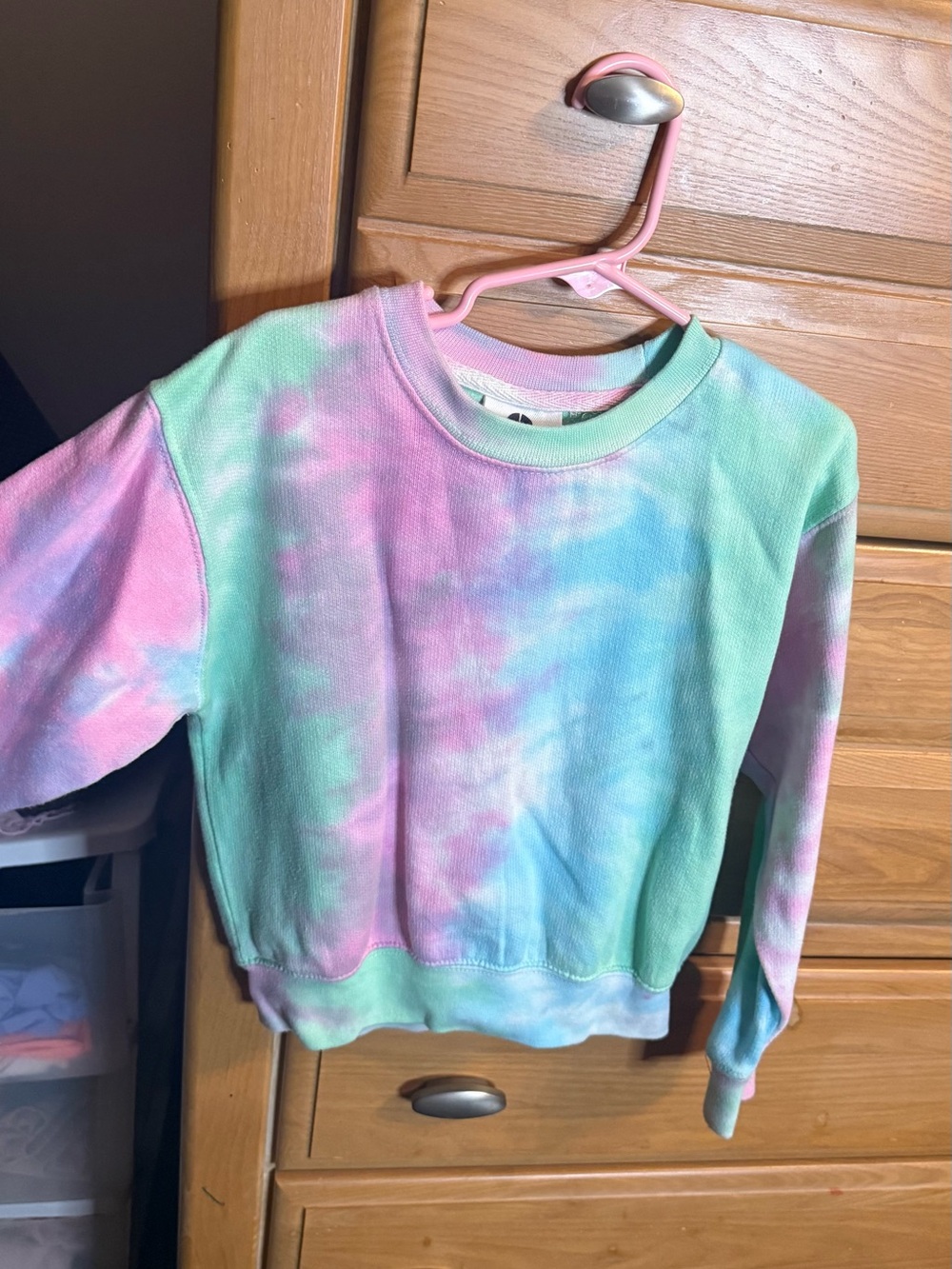 Exist Kids Tie-Dye Crewneck Sweatshirt - Pink, Blue & Mint